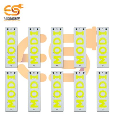 3V to 12V 3 COB LED (MODI) White Color Hard Strip Bight Bulb Aluminum Plate Pack of 10
